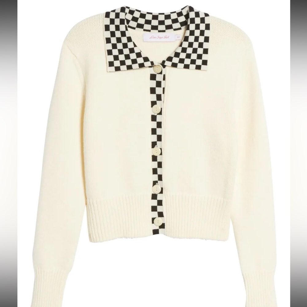 Lisa Says Gah Battenberg Cropped Cardigan